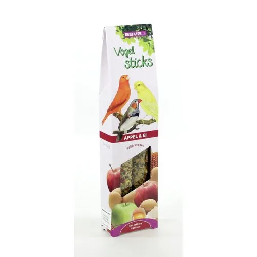 ESVE Vogelsticks kanarie | fruitmix of appel en ei | 2 stuks