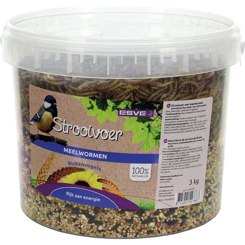 ESVE Strooivoer met meelwormen | emmer 3 kg