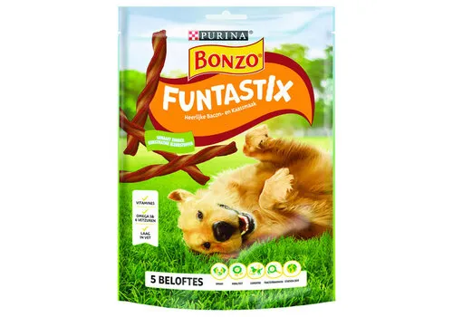 Bonzo Funtastix hondensnack bacon en kaas 179 g