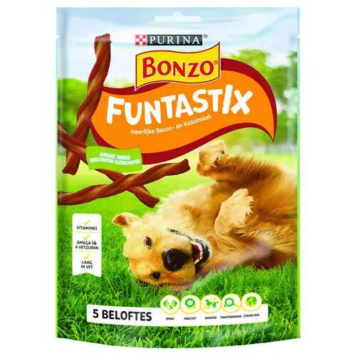 Bonzo Funtastix hondensnack bacon en kaas 179 g