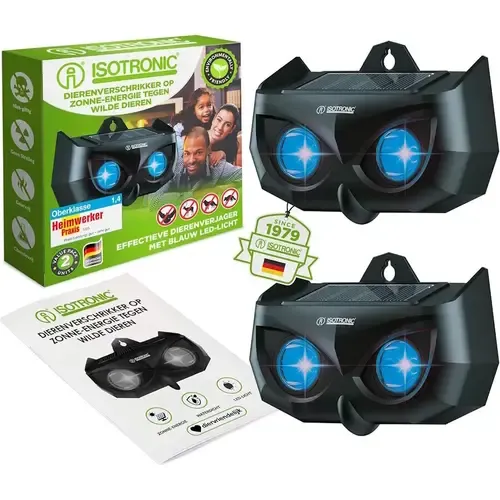 Isotronic Solar wildverjager met blauw LED-licht set van 2