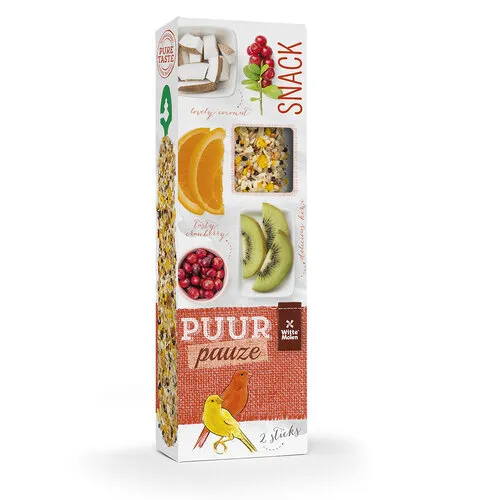 Witte Molen Puur Pauze zaadsticks kanarie veenbes en kiwi