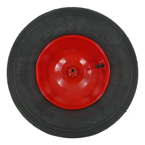 Fort Fort kruiwagenwiel staal rood 2PLY met as 24 cm