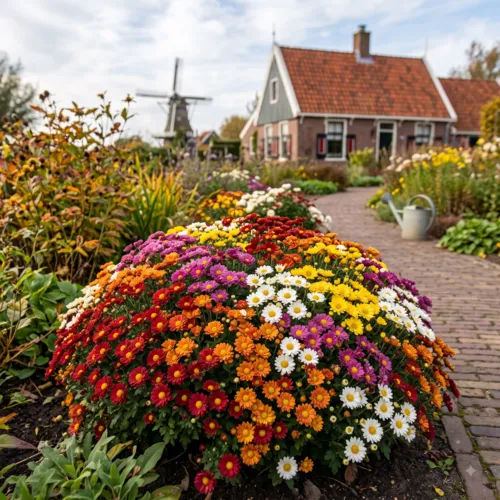 JUNAVERA Chrysanthemum 'Garden Mosaic' | 10,5 cm pot | 17 cm hoog | diverse kleuren per stuk