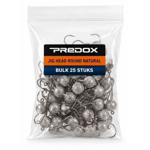 Predox Jig Head Round Natural Bulk 25 stuks