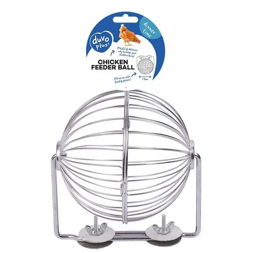 Duvo+ Metalen voederbal voor kippen 13 cm
