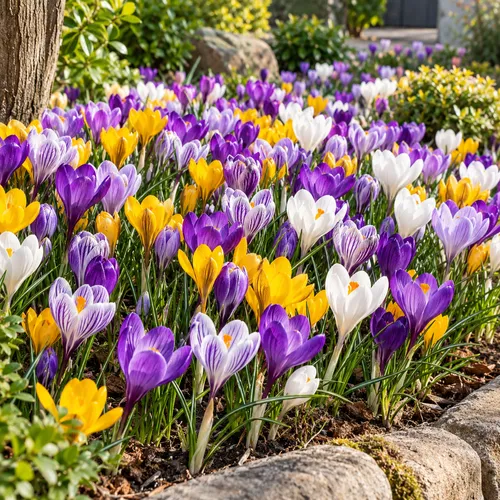 JUNAVERA Krokus gemengde kleuren | bloembollen 10 stuks | ca. 10 cm hoog