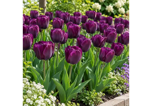JUNAVERA Tulipa Triumph donker paarse tulp bloembollen | 7 stuks | 45 cm hoog