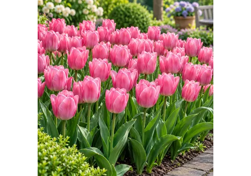 JUNAVERA Tulipa Triumph Roze Tulp | bloembollen 7 stuks | 40 cm hoog