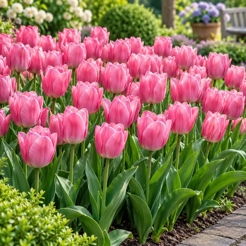 JUNAVERA Tulipa Triumph Roze Tulp | bloembollen 7 stuks | 40 cm hoog