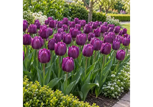 JUNAVERA Tulipa Triumph | Paarse tulp | Bloembollen | 8 stuks | 40 cm hoog