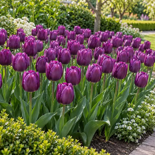JUNAVERA Tulipa Triumph | Paarse tulp | Bloembollen | 8 stuks | 40 cm hoog