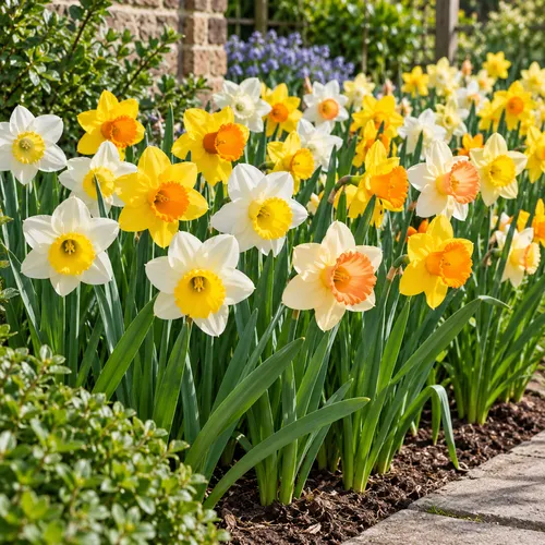 JUNAVERA Narcissus Large Cupped Mix | gemengde narcissen | 5 bloembollen | 40 cm hoog