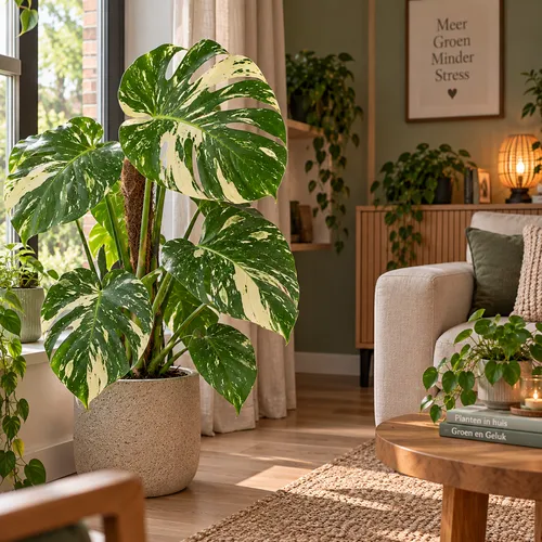 JUNAVERA Monstera deliciosa 'Thai Constellation' | 19 cm pot | 80 cm hoog
