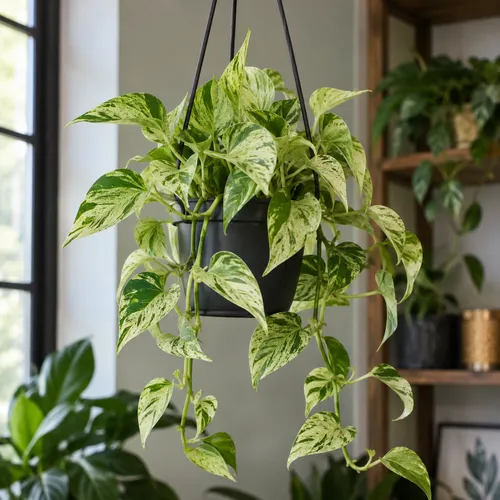 JUNAVERA Epipremnum aureum 'Snow Leopard' | hangpot | 10,5 cm pot | 32 cm hoog