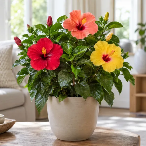 JUNAVERA Hibiscus rosa sinensis ‘Adonis’ Mix | pot 12 cm | 30 cm | per stuk