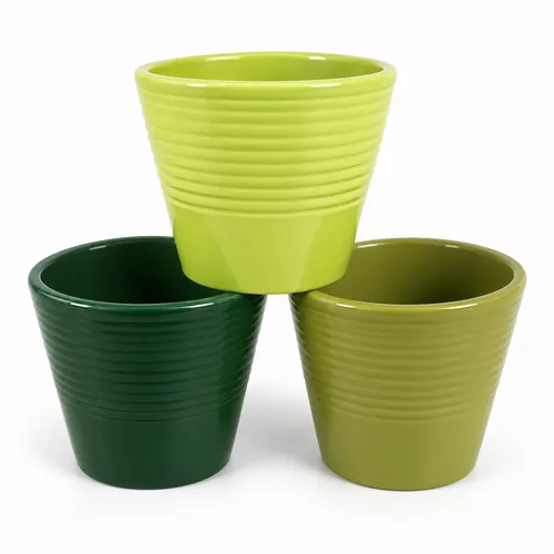 Junai.nl Keramische bloempot Green Spirit