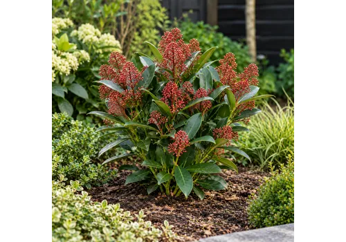 Junai.nl Skimmia japonica 'Rubella' | 45 cm hoog | 15 cm pot