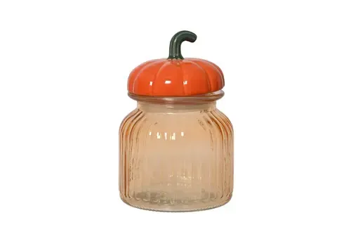Decoris Voorraadpot pompoen glas