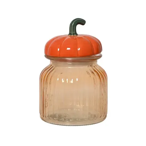 Decoris Voorraadpot pompoen glas