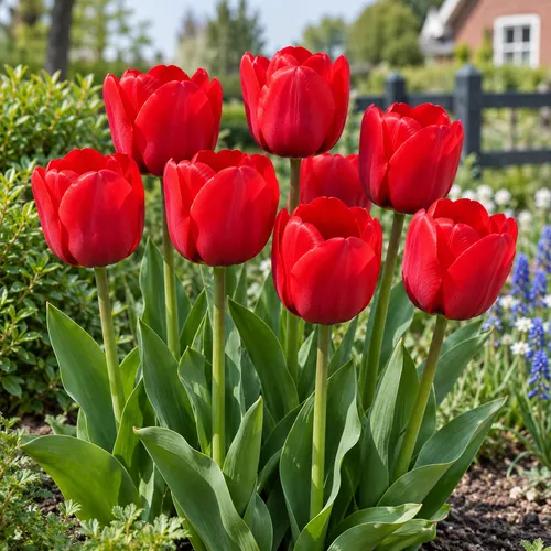 JUNAVERA Tulipa Darwin Hybrid | Rode tulp | 8 bloembollen | 50 cm hoog