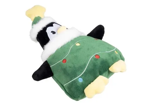 Duvo+ Pluche pinguïn kerstboom hondenspeelgoed | 25,5 x 18 x 8 cm