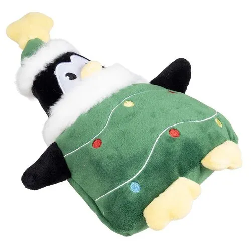 Duvo+ Pluche pinguïn kerstboom hondenspeelgoed | 25,5 x 18 x 8 cm