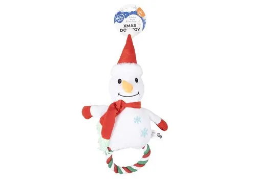 Duvo+ Kerst sneeuwman pluche met lus | 25 x 35 x 10 cm