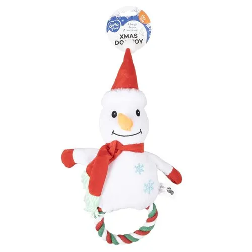 Duvo+ Kerst sneeuwman pluche met lus | 25 x 35 x 10 cm