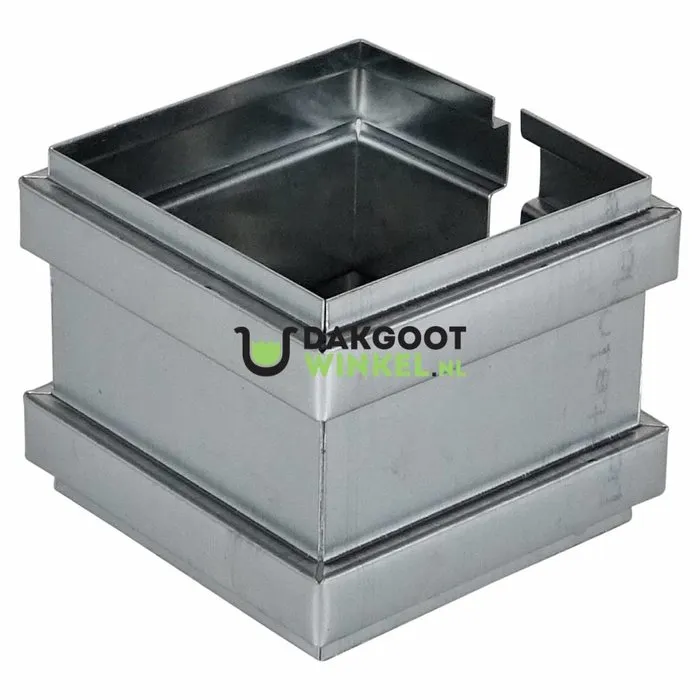 Dubbele overschuifwrong 80x80 vierkant. zink