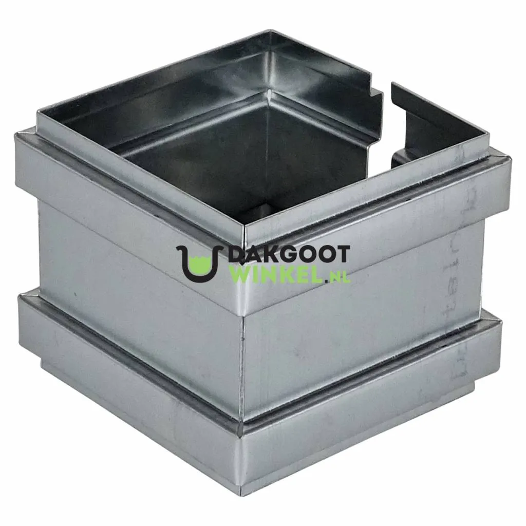 Rheinzink Zinken dubbele overschuifwrong 80x80 mm vierkant (NedZink)