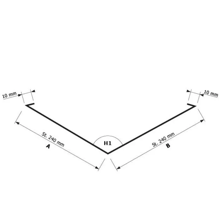Rheinzink Zinken kilgoot op maat (Rheinzink titaanzink 0,8 mm)