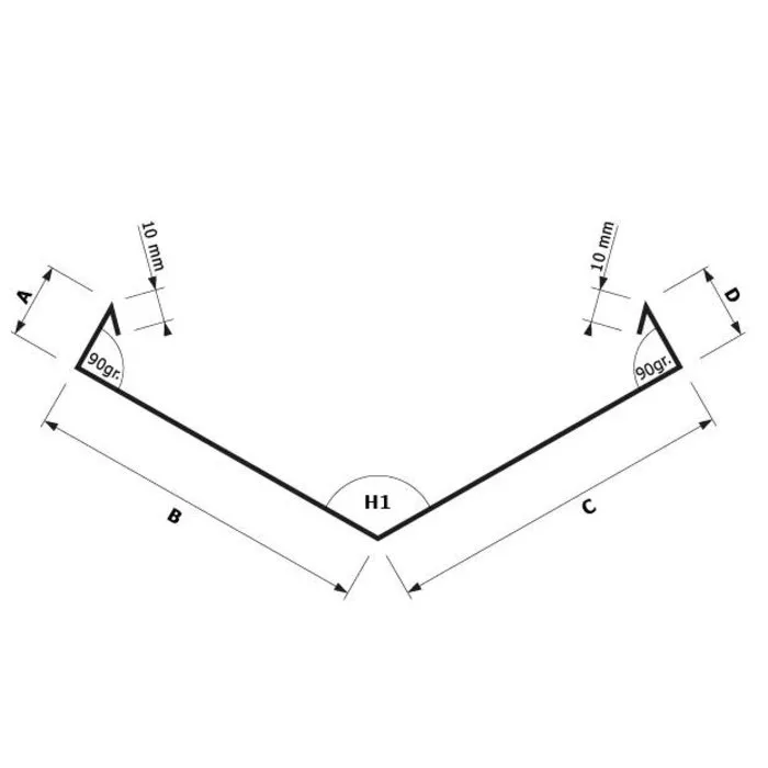 Rheinzink Zinken kilgoot op maat (Rheinzink titaanzink 0,8 mm)