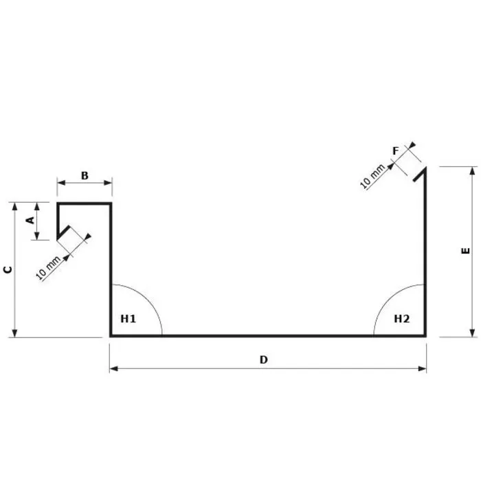 Rheinzink Zinken Dakgoot op maat Type 6