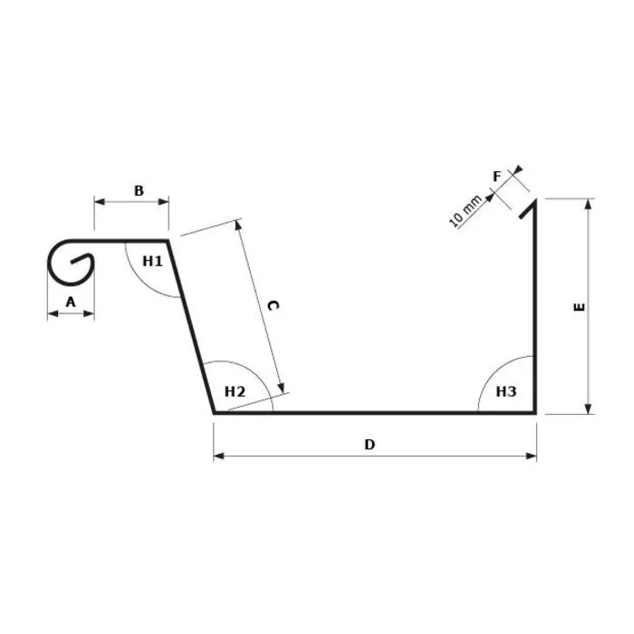 Rheinzink Zinken Dakgoot op maat Type 3