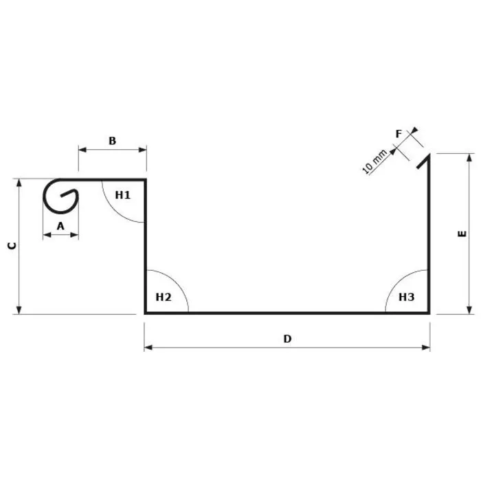 Rheinzink Zinken Dakgoot op maat Type 1