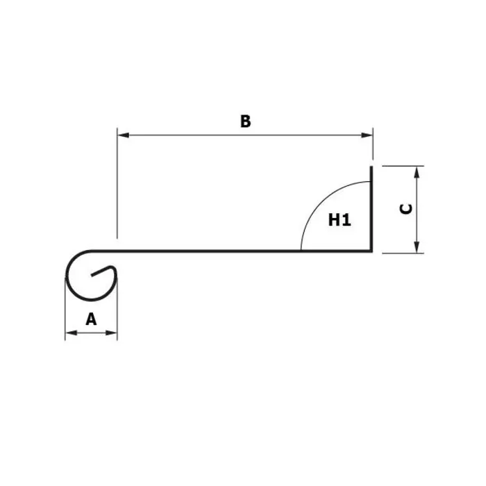 Rheinzink Zinken lekdorpel op maat met kraal (Rheinzink titaanzink 0,8 mm)