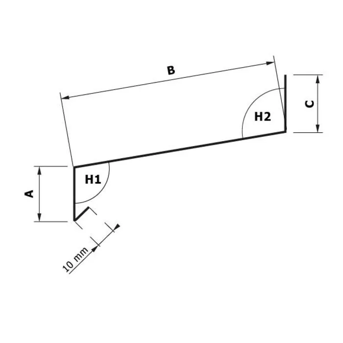 Rheinzink Zinken waterslag op maat (Rheinzink titaanzink 0,8 mm)