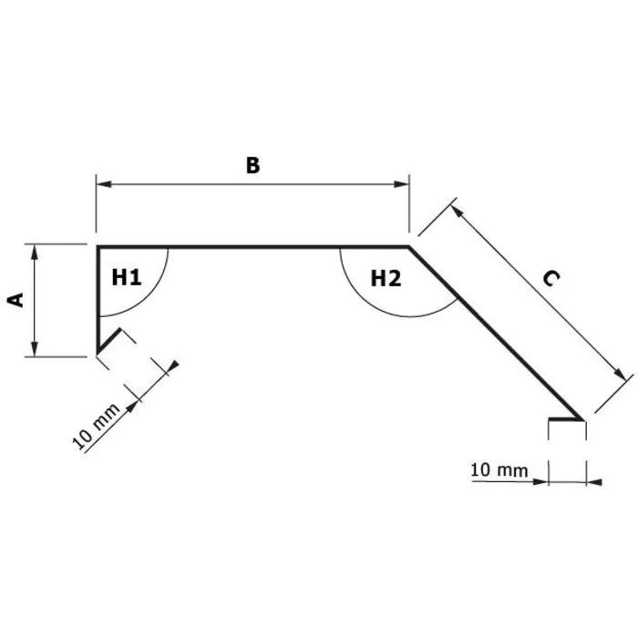 Rheinzink Zinken deklijst op maat vlak - zonder kraal (Rheinzink titaanzink 0,8 mm)
