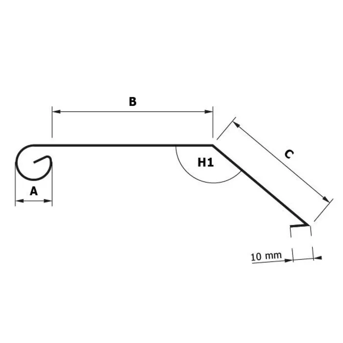 Rheinzink Zinken Deklijst op maat met kraal 135 gr