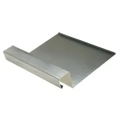 Rheinzink Zinken dakgoot op maat met waterkering neus - rechthoekig (Rheinzink titaanzink 0,8 mm)