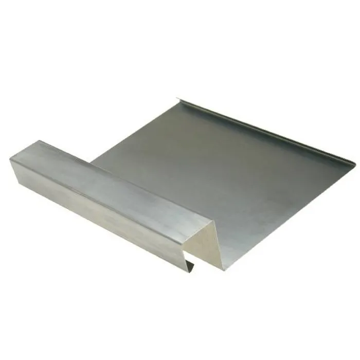 Rheinzink Zinken dakgoot op maat met waterkering neus - rechthoekig (Rheinzink titaanzink 0,8 mm)