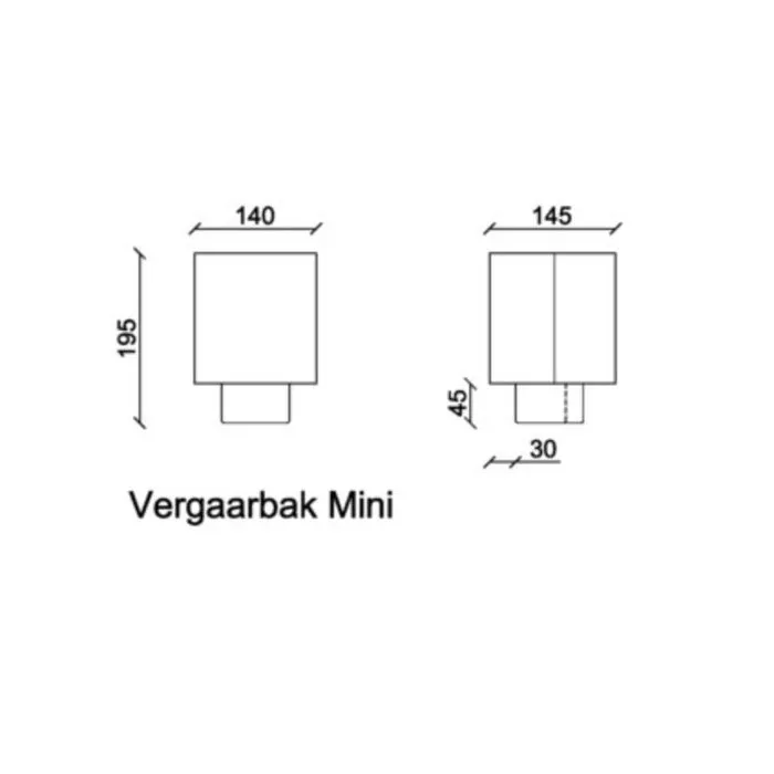 Rheinzink Zinken vergaarbak 80 mm - model Mini met uitsparing (Rheinzink)