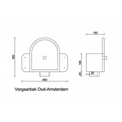 Rheinzink Zinken vergaarbak 80 mm rond - model Oud Amsterdam (Rheinzink)