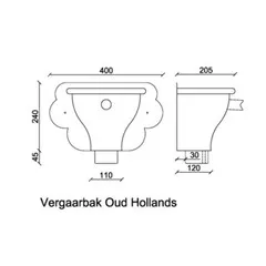 Rheinzink Zinken vergaarbak 80 mm rond - model Oud Hollands (Rheinzink)