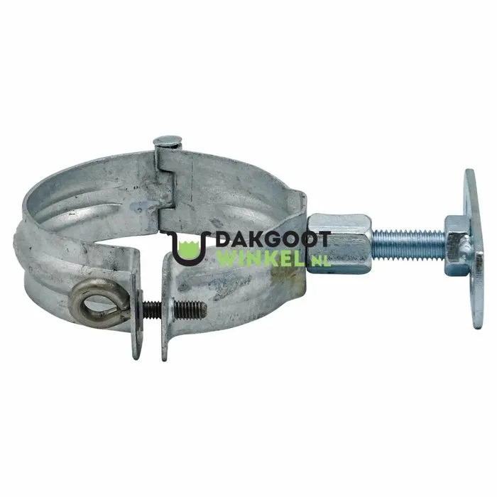 Scharnierbeugel gegalv. 80 mm. M8/M10 met montageplaatje en draadeind 40mm - SET