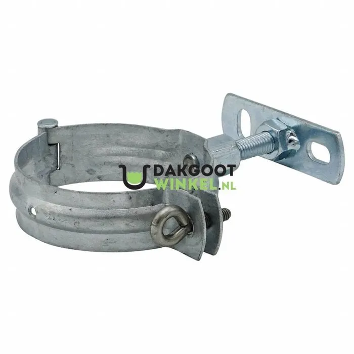 Scharnierbeugel gegalv. 80 mm. M8/M10 met montageplaatje en draadeind 40mm - SET