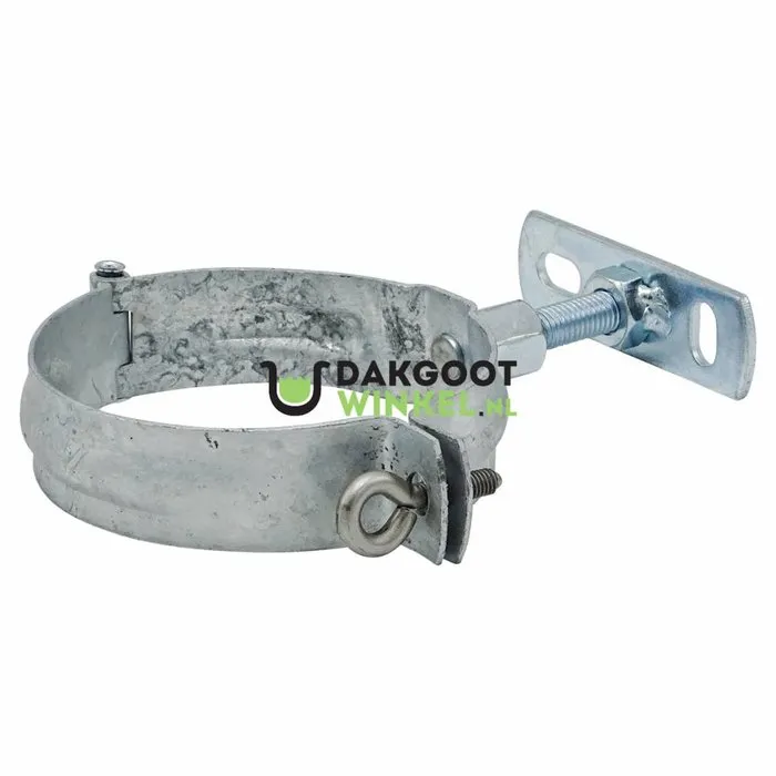 Scharnierbeugel gegalv. 100 mm. M8/M10 met dilatatieplaatje en draadeind 40mm - SET