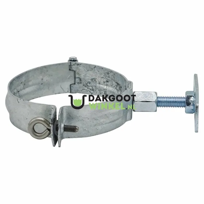 Scharnierbeugel gegalv. 100 mm. M8/M10 met dilatatieplaatje en draadeind 40mm - SET