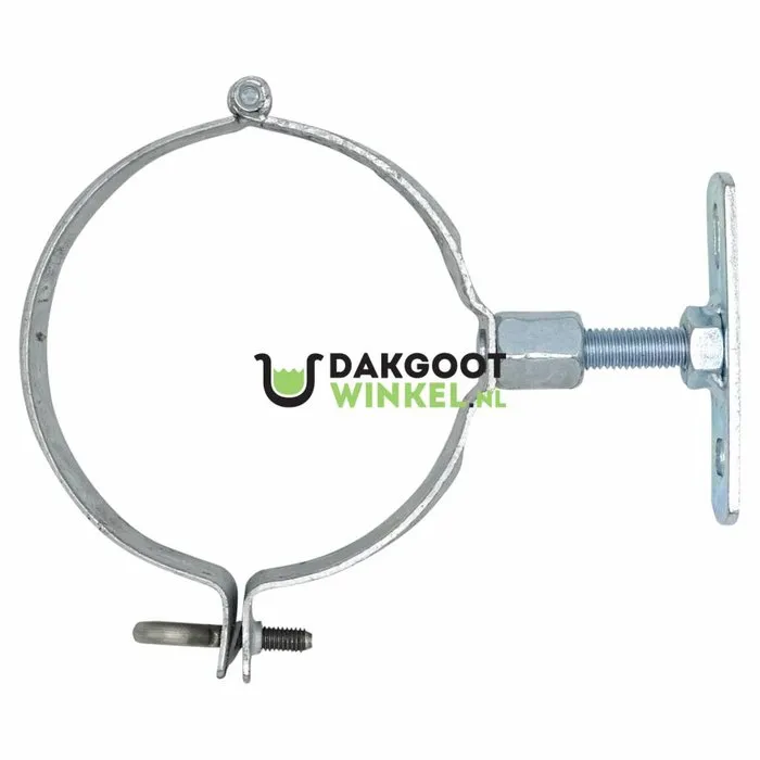 Scharnierbeugel gegalv. 100 mm. M8/M10 met dilatatieplaatje en draadeind 40mm - SET